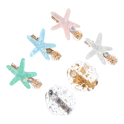 Homoyoyo 6 Stück Haarklammern Muschel Seestern Haarspangen für Damen Rutschfest für Dünnes Dickes Haar Haaraccessoire für Hochzeiten Besondere Anlässe von Homoyoyo