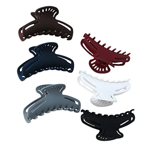 Homoyoyo 6 Stück Haarklammern für Damen Rutschfeste Haarkrallen aus Kunststoff Zufälligen Farben für Dickes Dünnes Lockiges oder Glattes Haar für Alltag und Beim Waschen Zufällige Farbe von Homoyoyo