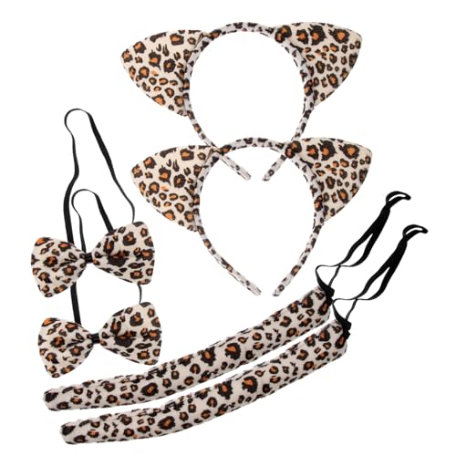 Homoyoyo 6 Stück Katzenohren Haarreif Fliege und Tierkostüm Zubehör für Karneval Halloween und Kostümpartys Weich und Kinderfreundlich von Homoyoyo