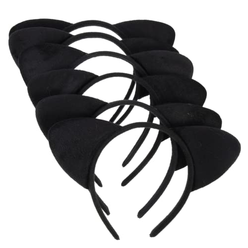 Homoyoyo 6 Stück Katzenohren Haarreif Teiliges Schwarze Cosplay Tierohren Haarbänder für Partys Halloween und Geburtstagsdeko Bequem und Langlebig für und Familie von Homoyoyo