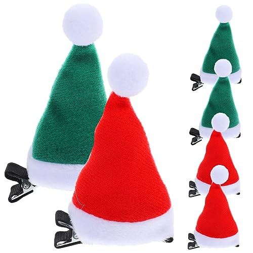 Homoyoyo 6 Stück Mini Weihnachtsmützen Haarclips Teiliges Rote Grüne Weihnachts Haarschmuck für Damen Winter Haarspangen für Partys und Alltag Festliche Haaraccessoires von Homoyoyo