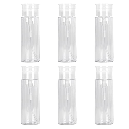 Homoyoyo 6 Stück Nagellackentferner Flasche Set Transparente Druckflaschen für Make Up Entferner für Reisen mit Auslaufsicherem Design und Perfektem Dosierer von Homoyoyo