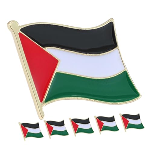Homoyoyo 6 Stück Palästinensische Brosche Flagge Aufkleber Sterne-abzeichen Stolz Abzeichen-pins Klare Stecknadeln Land Stift Klare Reißnägel Wassermelonen-pin-abzeichen Email Pin Legierung von Homoyoyo