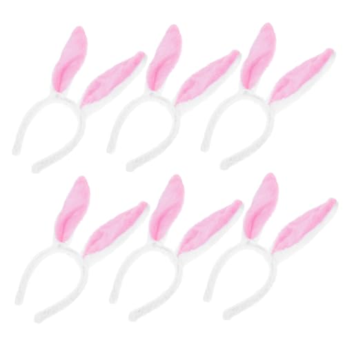Homoyoyo 6 Stück Rabbit Ear Haarband Lustige Hasenohren Kopfbedeckung für Partys Festivals und Cosplay Flauschig Weiß für Erwachsene von Homoyoyo