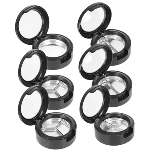 Homoyoyo 6 Stück Runde Transparente Fach Lidschattenbox Makeup Organizer Kosmetik Behälter Nachfüllbar für Lippenstift und Puder Praktische Aufbewahrungsbox für Damen Vielseitig Einsetzbar von Homoyoyo