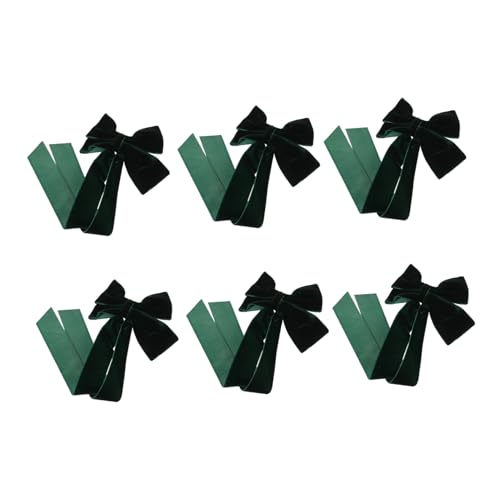 Homoyoyo 6 Stück Samt Haarspangen mit Schleifenmotiv für Mädchen und Frauen Grüne Stoff Duckbill Clips für festen Sitz bei Alltag Partys und Festlichen Anlässen von Homoyoyo