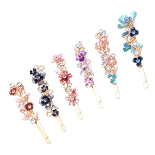 Homoyoyo 6 Stück Strass Haarnadeln Blumen Haarklammern Vintage Haarschmuck für Frauen Hochzeiten Partys Geburtstag Stilvolle Haarnadeln mit Funkelnden Schmucksteinen von Homoyoyo