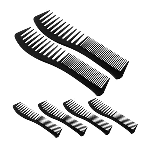 Homoyoyo 6 Stück Teiliges Breit Gezahnter Kämme Hitzebeständig mit Dualfunktion für Schonendes Entwirren und Styling bei Damen und Herren Geeignet für Empfindliches und Dickes Haar von Homoyoyo