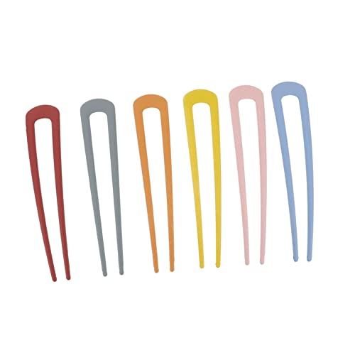 Homoyoyo 6 Stück Teiliges Bunte U förmige Haarnadeln für Damen Rutschfeste Stilvolle Haarspangen aus Mattem Material Vielseitiges Haarschmuck accessoire für Alltag und Zufällige Farbe von Homoyoyo