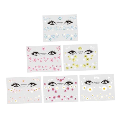Homoyoyo 6 Stück Teiliges Daisy Gesicht Aufkleber Wasserdichte Schweißfeste Make Up Tattoos für und Mädchen Vielseitige Dekoration für Schlüsselbein Verschiedenen Farben Homoyoyo 6 Stück Teiliges Daisy Gesicht Aufkleber Wasserdichte Schweißfeste Make Up Tattoos für und Mädchen Vielseitige Dekoration für Schlüsselbein Verschiedenen Farben von Homoyoyo