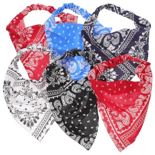 Homoyoyo 6 Stück Damen Haarbandana Kopf Halstuch Elastisches Bandanas für Alltag und Besondere Anlässe Zartes Muster Atmungsaktives Chiffon Material und Vielseitig von Homoyoyo