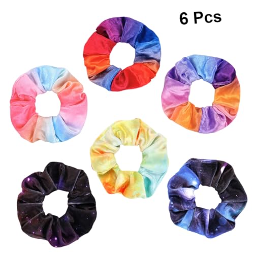 Homoyoyo 6 Stück Teiliges Damen Haargummi Bunte Regenbogen Haarbänder aus Langlebigem Material Elastische Ponytail Halter Modisches Haarschmuck Zubehör Vielseitig für Alltag und Party von Homoyoyo