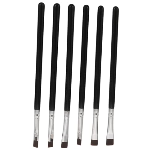 Homoyoyo 6 Stück Teiliges Eyeliner Pinselset Flache Augenbrauen und Eyeliner Bürsten für Einfaches Make Up Tragbar für Persönlichen Gebrauch Professionellen Salon von Homoyoyo