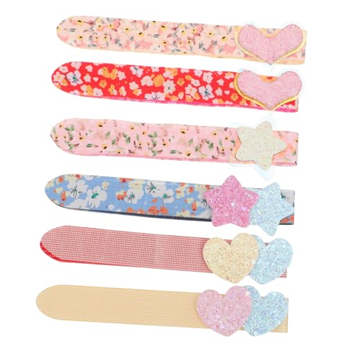 Homoyoyo 6 Stück Teiliges Glitzer Haarfransen Patch Haarklammern für Mädchen Haarschmuck mit Herz und Sternmotiv Sanfter Haarfixierer Ziehen für und Seitenhaar Farbenfrohes Styling Zubehör von Homoyoyo
