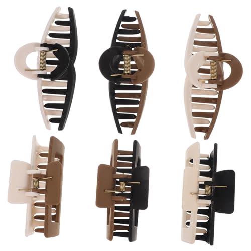 Homoyoyo 6 Stück Teiliges Haarklammer Frauen Matte Zweifarbige Haarspangen aus Resin Rutschfeste Haarkrallen mit Zuverlässigem Griff für Dünnes und Dickes Haar Modische Haaraccessoires von Homoyoyo