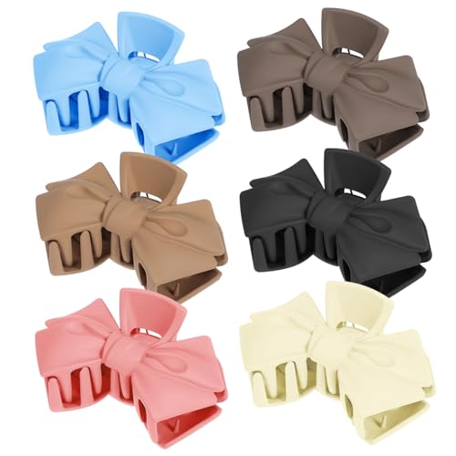 Homoyoyo 6 Stück Teiliges Haarklammern mit Schleifen Bunte Kunststoff Haarklammern für Frauen und Mädchen mit Sicherem Vielseitige Accessoires für Verschiedene Frisuren und Outfits von Homoyoyo