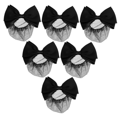 Homoyoyo 6 Stück Teiliges Haarnetz mit Schleifen Design Elastisches Feinmaschiges Haar Accessoire für Damen Stabiler bei Hochsteckfrisuren Geeignet für Dünnes und Dickes Haar für Arbeit von Homoyoyo