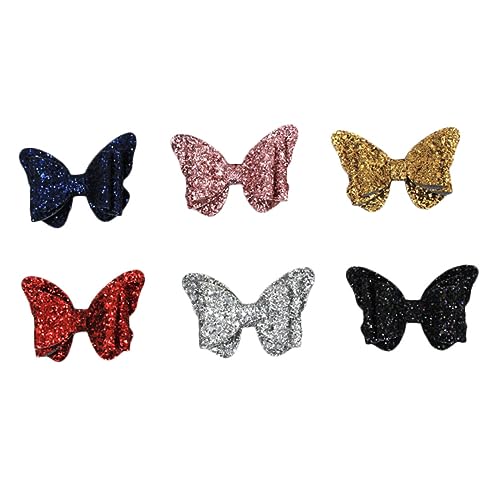 Homoyoyo 6 Stück Teiliges Haarspangen mit Glitzernden Pailletten Schleifen Bunte Haarklammern für Mädchen und Kleinkinder Leuchtender Haarschmuck für Festliche Anlässe und Alltag von Homoyoyo