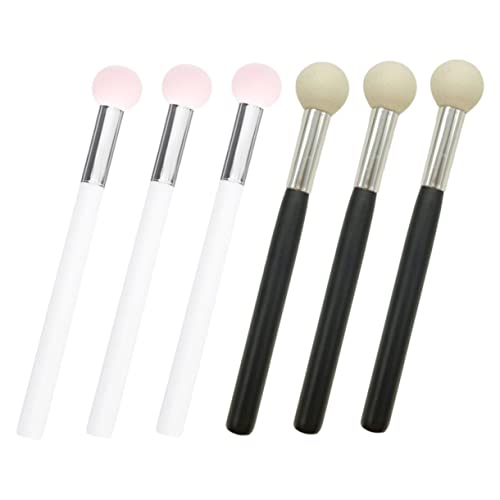 Homoyoyo 6 Stück Teiliges Make Up Pinsel mit Schwammkopf und Griff Hautfreundlich Vielseitig für Concealer und Puder Praktische Anwendung für Natürliches Finish für Frauen und Tägliches von Homoyoyo