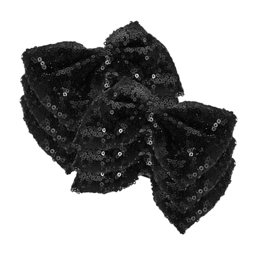 Homoyoyo 6 Stück Teiliges Pailletten-haarspangen Mädchen Glitzernde Schleifen-haarclips Leichte Bequeme Haarschleifen für Alltag und Party Schwarze Accessoires von Homoyoyo