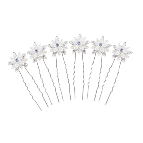 Homoyoyo 6 Stück Teiliges Perlen Haarspangen Glänzende Haarnadeln für Frauen Schonende Haarclips für Mitteldickes Langes Haar Eleganter Haarschmuck für Hochzeit und Alltag von Homoyoyo