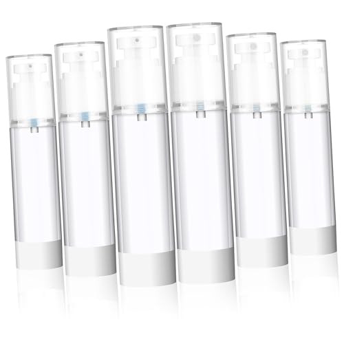 Homoyoyo 6 Stück Teiliges Reise Flaschen Auslaufsichere Nachfüllbehälter mit Pumpspender und Feinem Sprühkopf Leichte Kosmetikspender für Lotion Serum Toner und Makeup Entferner von Homoyoyo