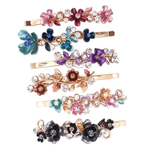 Homoyoyo 6 Stück Teiliges Retro Haarklammern für Damen Bunte Metall Haarspangen mit Blumen Design Haarschmuck für Hochzeiten und Alltag Stabil und Langlebig von Homoyoyo