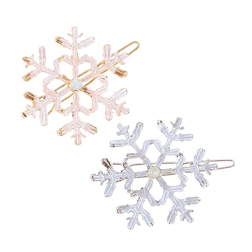 Homoyoyo 6 Stück Teiliges Schneeflocken Haarspangen aus Eleganter Weihnachts Haarschmuck für Damen Festliche Haarklammern Gold und Silber Accessoires für Hochzeit und Alltag von Homoyoyo