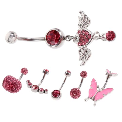 Homoyoyo 6 Stück Teiliges Set Bauchnabelpiercing mit Zirkonia Bauchring Funkelnde Hängende Nabelringe für Partys Stilvolles Schmuck Accessoire für Frauen Homoyoyo 6 Stück Teiliges Set Bauchnabelpiercing mit Zirkonia Bauchring Funkelnde Hängende Nabelringe für Partys Stilvolles Schmuck Accessoire für Frauen von Homoyoyo