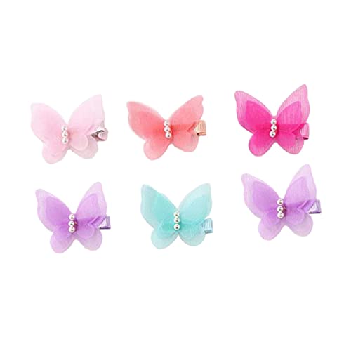 Homoyoyo 6 Stück Teiliges Set Chiffon Haarclips mit Perlen für Mädchen Niedliche Haarschmuck Accessoires für Dekoration bei Besonderen Anlässen von Homoyoyo