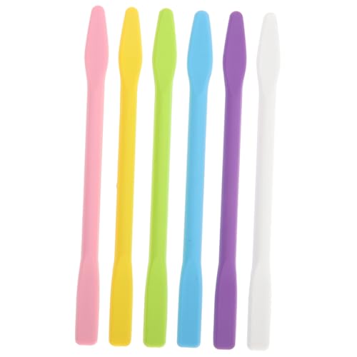 Homoyoyo 6 Stück Teiliges Silikon Rührstäbe Flexible Mischstäbe für Gesichtsmaske und DIY Makeup Weiche Langlebige Silikonstäbe Geeignet für Kleine und Wiederverwendbar Zufällige Farbe von Homoyoyo