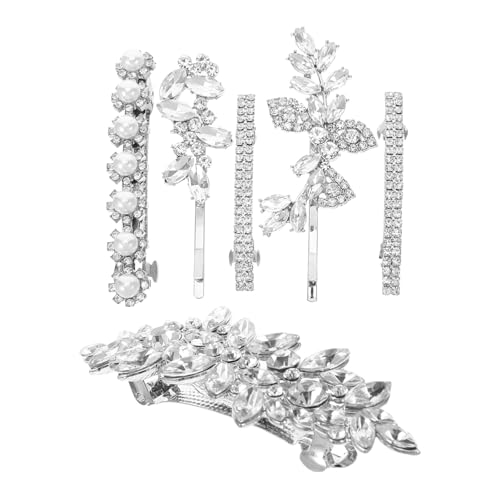 Homoyoyo 6 Stück Teiliges Strass Haarklammer mit Funkelnden Blumen Haarnadeln Leichte Kleine Glitzernde Haarspangen für Damen und Mädchen Eleganter Brautschmuck für Hochzeit und Alltag von Homoyoyo