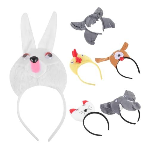 Homoyoyo 6 Stück Teiliges Tierohren Bequeme Rutschfeste Tierkopfbänder für Halloween Cosplay Kostüm Party Leichte Kompakte Tierohren Accessoires für Erwachsene von Homoyoyo