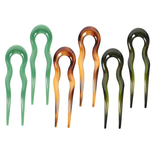 Homoyoyo 6 Stück Teiliges U Förmige French Hair Forks Haarnadeln für Damen Große Haarnadeln mit Glatter Oberfläche Leicht und Stabil Geeignet für Dutt Dickes Haar und Festes Styling von Homoyoyo