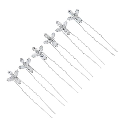 Homoyoyo 6 Stück Teiliges U förmiges Strass Haarklammer Stilvolle Hochzeit Haarschmuck Funkelnde Braut Haarnadeln Modische Damen Haarspangen für Alltag und Festlichkeiten von Homoyoyo
