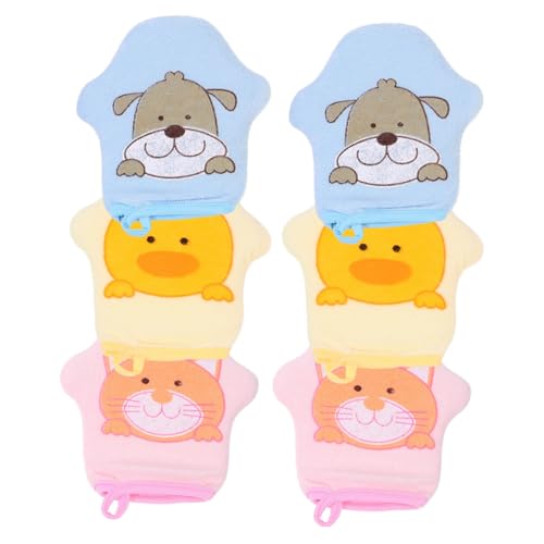 Homoyoyo 6 Stück Teiliges Waschhandschuh mit Buntem Cartoon Motiv Weiche Badehandschuhe für Sanfte Massage und Hautfreundliche Reinigung Praktische Rutschfeste Badetücher für Jungen und von Homoyoyo