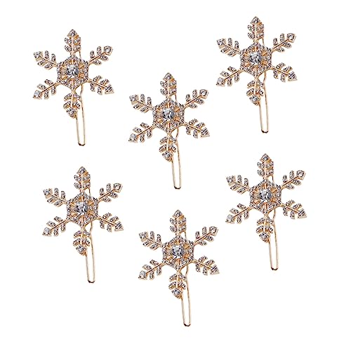 Homoyoyo 6 Stück Teiliges Weihnachts Haarnadel mit Schneeflocken Design Kreative Haarspangen für Damen Funkelnde Accessoires für Partys und Besondere Anlässe von Homoyoyo