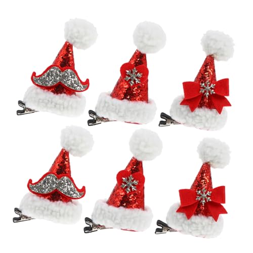 Homoyoyo 6 Stück Teiliges Weihnachts Haarspangen mit Pailletten Festliche Haarschmuck für Erwachsene Weihnachtliche Mützen Designs für Party und Fotos Auffällige Weihnachtsdeko von Homoyoyo