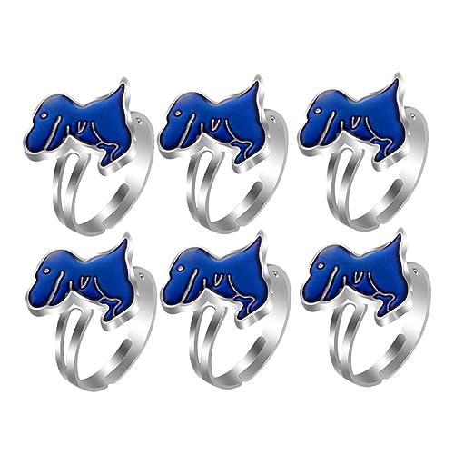 Homoyoyo 6 Stück Thermochromer Ring Mädchenringe Stimmungs Emotionsring Farbwechsel Fingerring Stimmungsringe Dinosaurier Offener Ring Ringe Für Frauen Schmuck Fingerringe Der von Homoyoyo