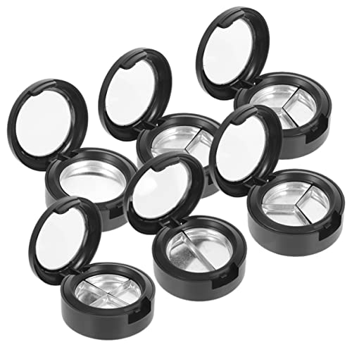 Homoyoyo 6 Stück Transparente Runde Lidschattenbox mit Fächern Nachfüllbare Kosmetikaufbewahrung Kompakte Make Up Dose für Lippenstift Highlighter für Frauen von Homoyoyo
