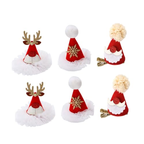Homoyoyo 6stücke Weihnachts-haarspangen Hutdesign Clips Für Partys Festivals Strapazierfähiges Material Für Junge Mädchen von Homoyoyo