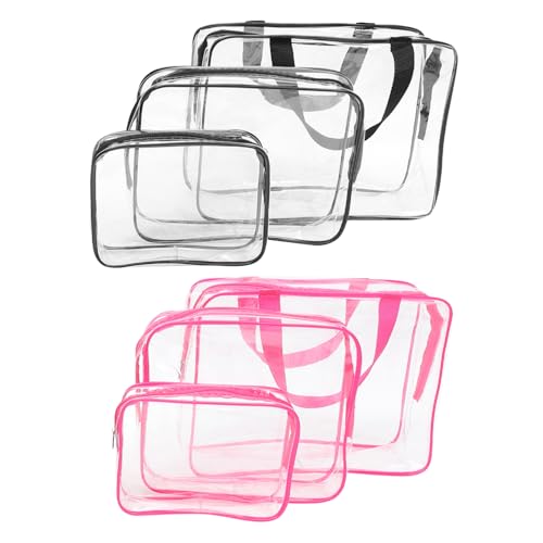 Homoyoyo 6 Stück wasserdichter Kulturbeutel Reisen Reisgröße Toilettenartikel Produkte Frauen tragbar Toilettenart Bag Reise-Kulturbeutel Reise-Kosmetiktasche Reisekosmetiktasche klar PVC von Homoyoyo