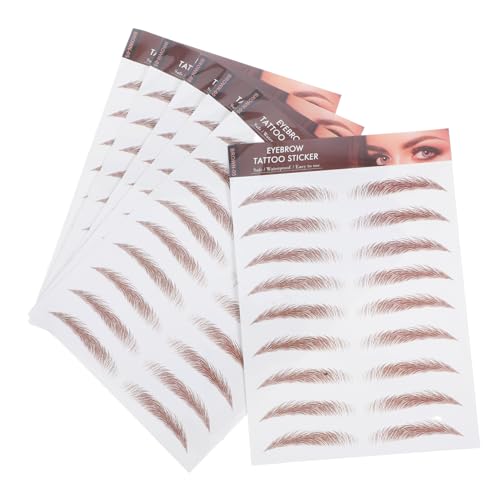 Homoyoyo 6blätter Augenbrauen-aufkleber Wasserfest Temporär Braun Für Frau Natur-augenbrauen Wassertransfer Klebstoff Transfer Stempel Abziehen Praxis-kit von Homoyoyo