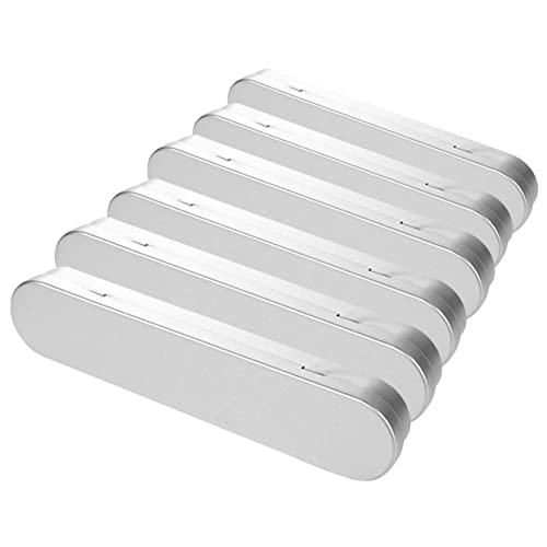 Homoyoyo 6stücke Pencil Box Aus Metall Rechteckige Blechdose Mit Scharnier Geeignet Für Schule Und Büro Für Stifte Schreibwaren Und Zubehör Silberfarben Mit Innenauskleidung von Homoyoyo