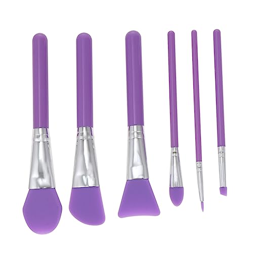 Homoyoyo 6Stücke Teiliges Silikon Make Up Bürsten Set für Foundation Gesichtsmaske und Augenbrauen Weiche Hautfreundliche Pinsel mit Langlebigem Griff für Flüssige Lidschatten von Homoyoyo