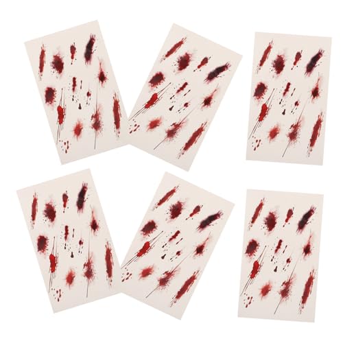 Homoyoyo 6stücke Halloween-narbenaufkleber Vampir-taugliche Gefälschte Wunddekorationen Temporäre Make-up-aufkleber Für Party Und Theater Hautfreundliche Materialien Langlebige von Homoyoyo