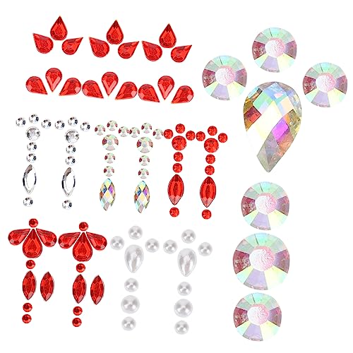 Homoyoyo 7 Blätter Gesichtsschmuck Stirnjuwelen Festival Accessoires Selbstklebende Bindi Sticker Indischer Brautschmuck Vielseitig für Halloween Party Cosplay und Bühnenauftritte von Homoyoyo