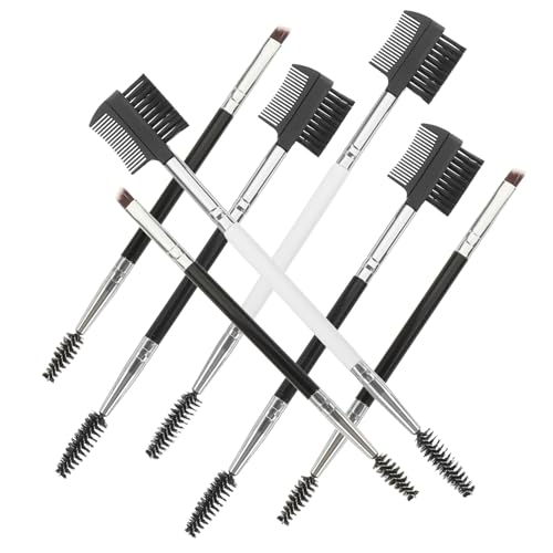 Homoyoyo 7 Stück Teiliges Double End Make Up Pinselset Weiche Synthetische Borsten Langlebige Kunststoffgriffe Vielseitig für Lidschatten Augenbrauen und Wimpern Geeignet für Salon und von Homoyoyo