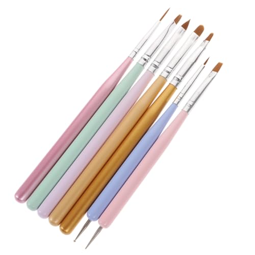 Homoyoyo 7 Stück Teiliges Set Nagelkunst Malpinsel Doppelkopf Maniküre Pinsel für DIY Nagelkunst für Professionelle Nagelsalons und Heimgebrauch von Homoyoyo