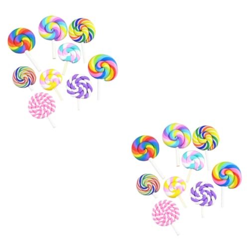 Homoyoyo 72 Stk Bonbon-Flatback-Cabochons Schaffung Mini-Clips für Haare Polymer Ton Kindergeschenk Lutscher-Dekorationen Lutscher-Verzierungen Sport Ohrringe Requisiten Charme Eltern-Kind von Homoyoyo